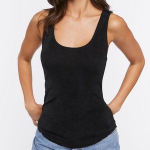 Victoria's Secret PINK Women's Tank Top Black Low Back Banded Scoop Neck, XS
